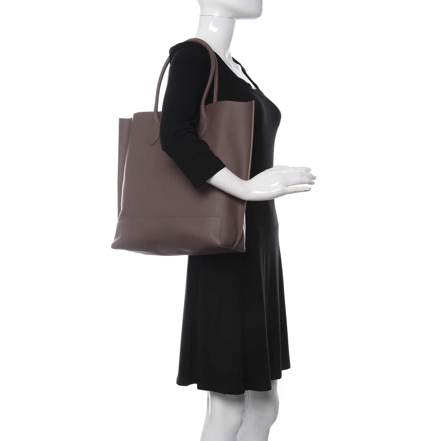 Mulberry Nappa Perforated Blossom Tote Taupe 2 of 10