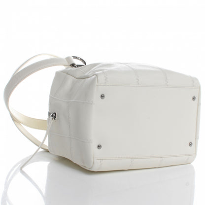 Chanel Leather Square Stitched Bowler White 4 of 7