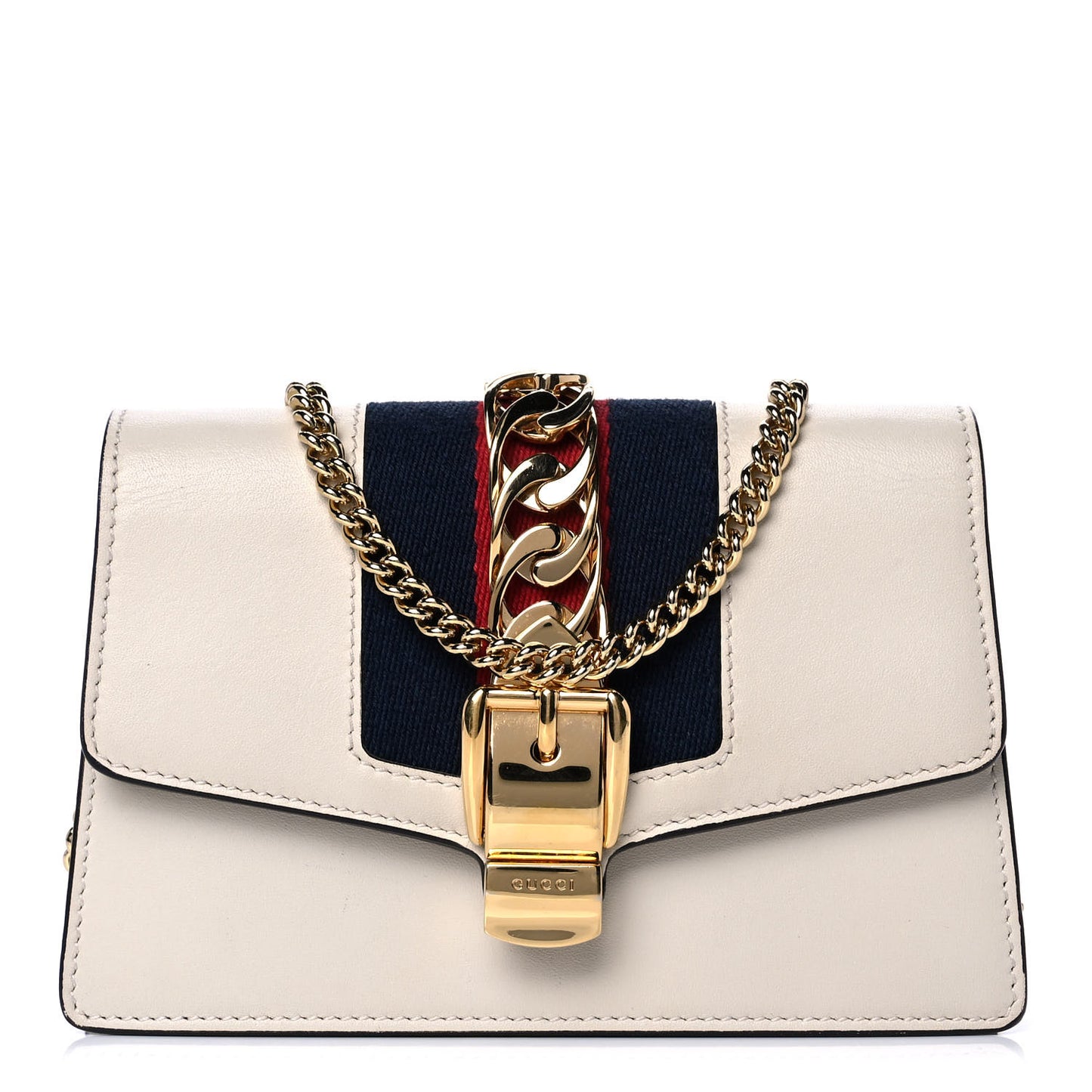 Calfskin Super Mini Sylvie Chain Shoulder Bag White
