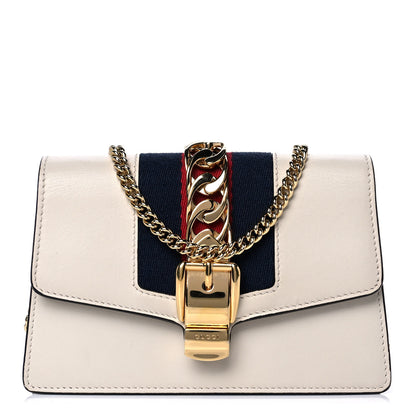 Gucci Calfskin Super Mini Sylvie Chain Shoulder Bag White 1 of 12