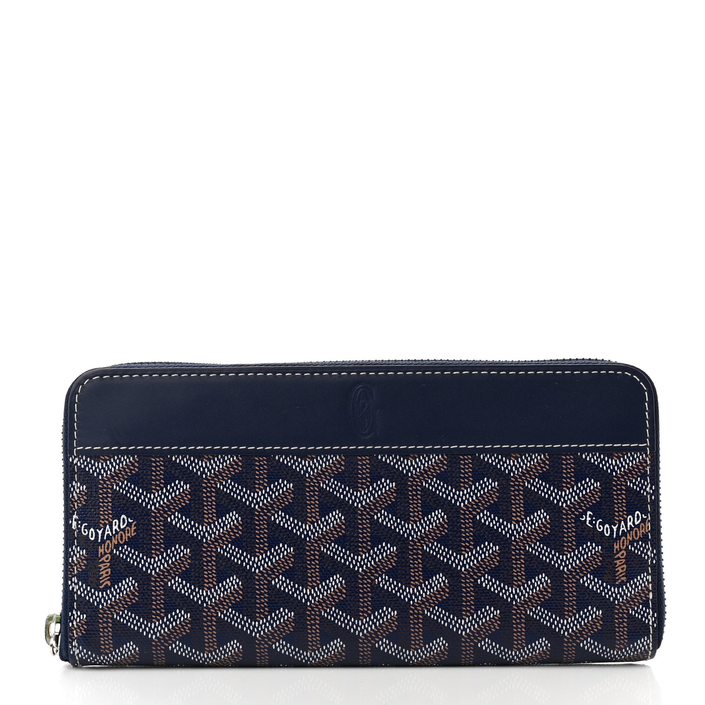 Goyardine Matignon Zip Around GM Wallet Navy