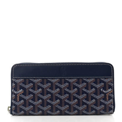 Goyard Goyardine Matignon Zip Around GM Wallet Navy 1 of 6