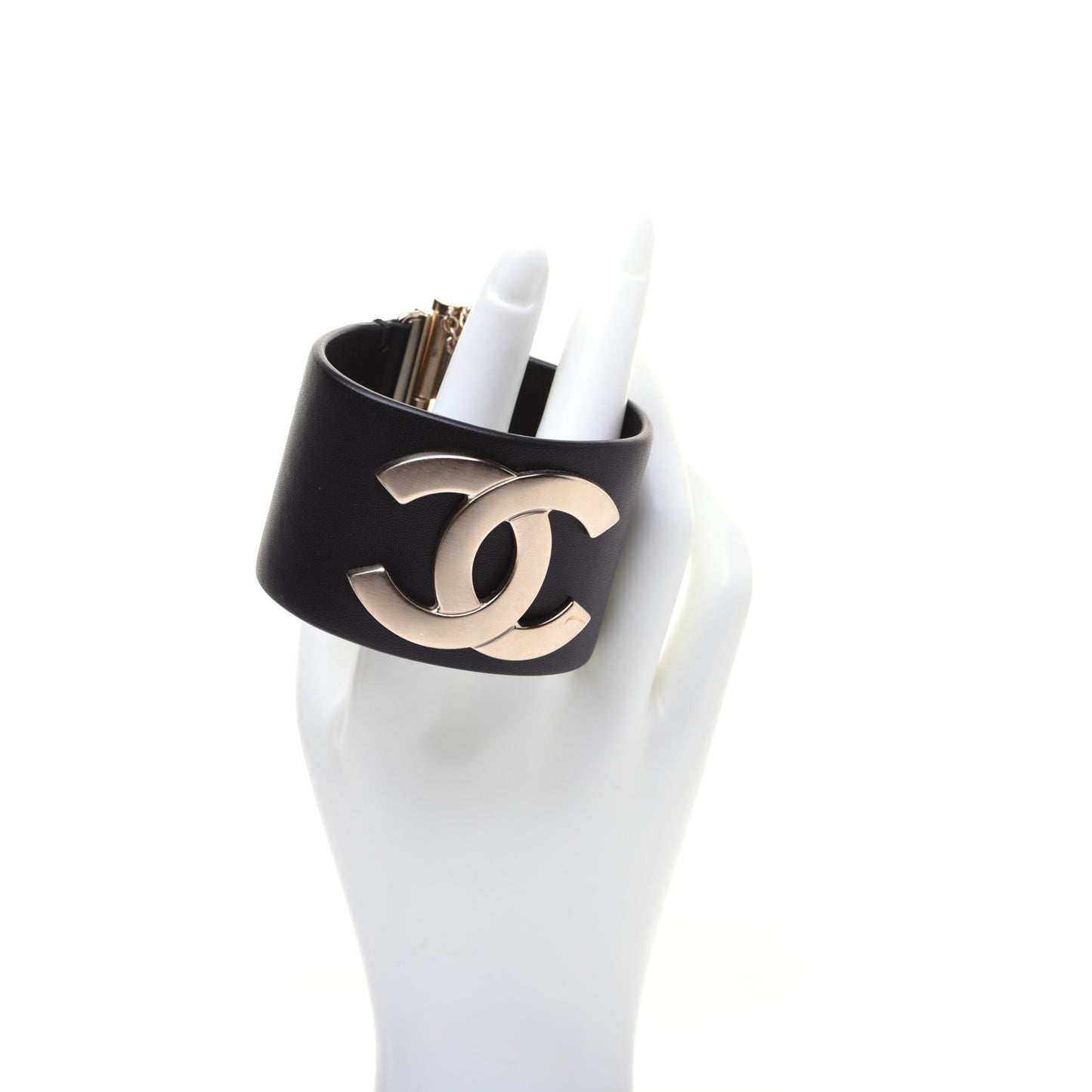 Calfskin CC Wide Cuff Black