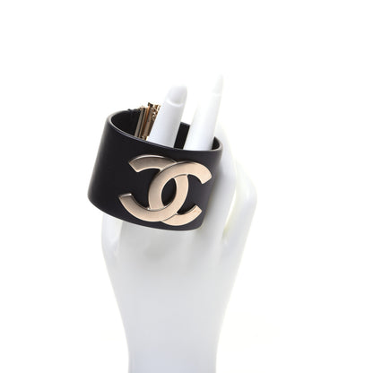 Chanel Calfskin CC Wide Cuff Black 2 of 7