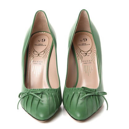 Gucci Nappa Bow High Heel Pumps 36 New Shamarock 2 of 10
