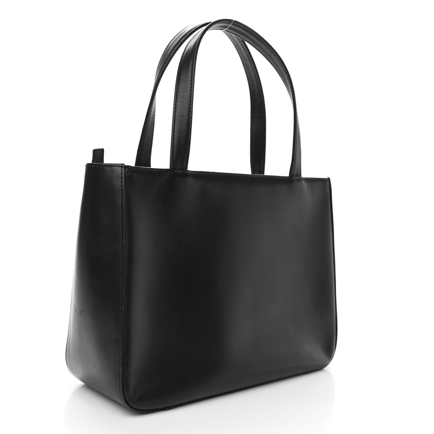 Calfskin House Check Small Tote Black