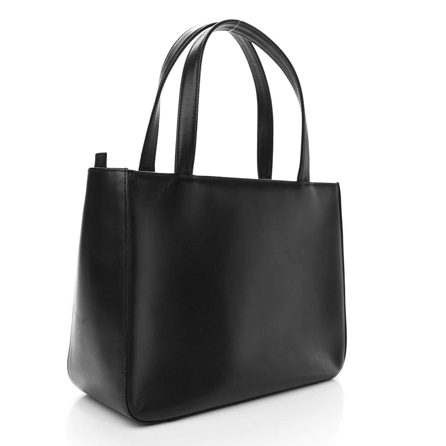 Burberry Calfskin House Check Small Tote Black 3 of 9