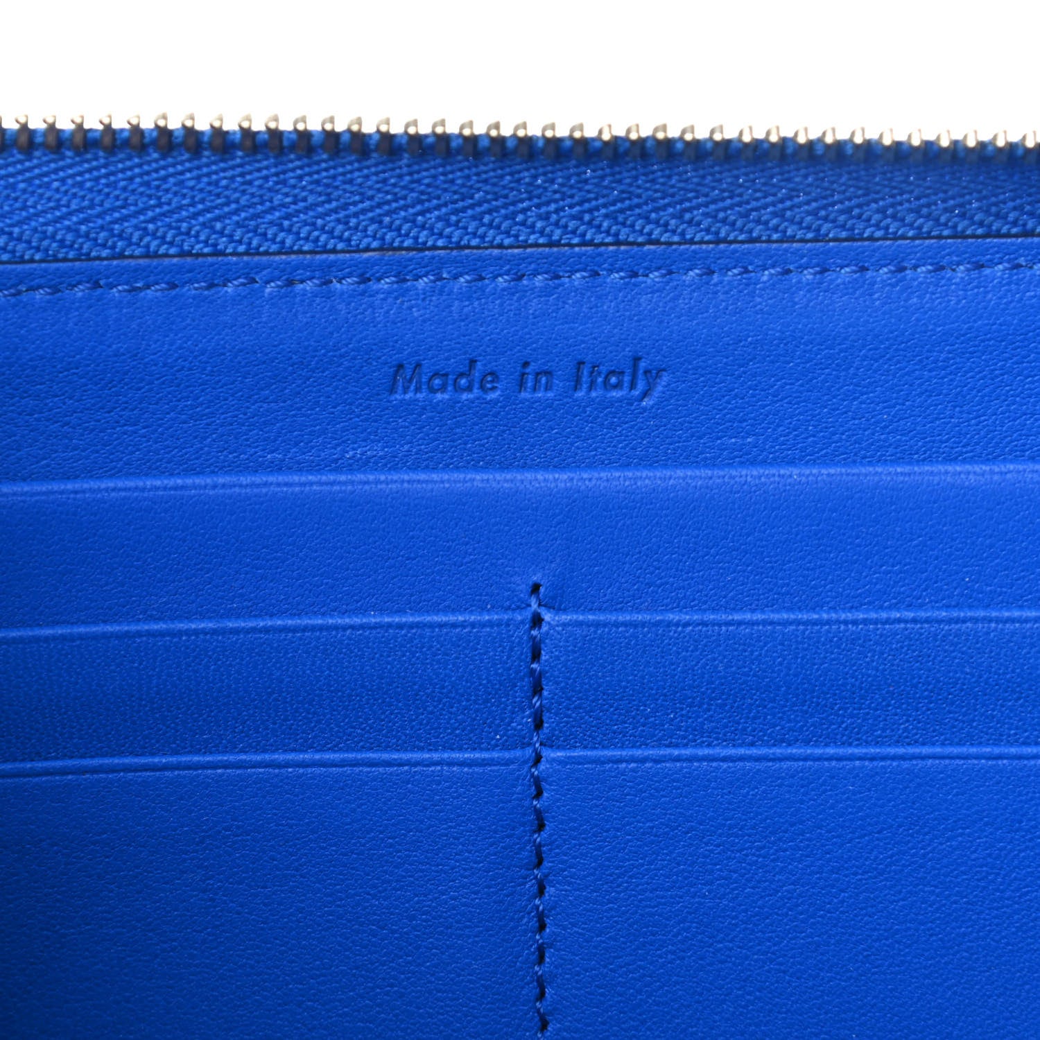 Celine Smooth Calfskin Large Half Zip Multifunction Wallet Blue 7 of 8