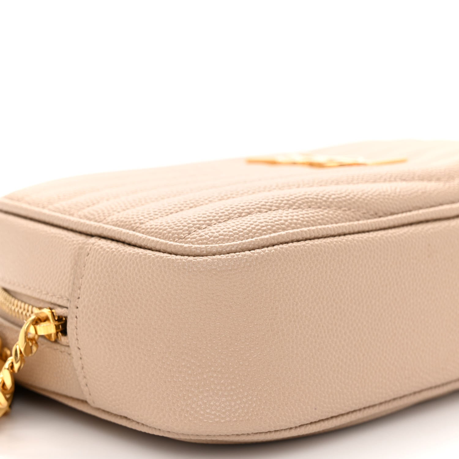 Saint Laurent Grain De Poudre Matelasse Monogram Mini Lou Camera Bag Dark Latte 8 of 9