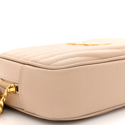 Saint Laurent Grain De Poudre Matelasse Monogram Mini Lou Camera Bag Dark Latte 8 of 9