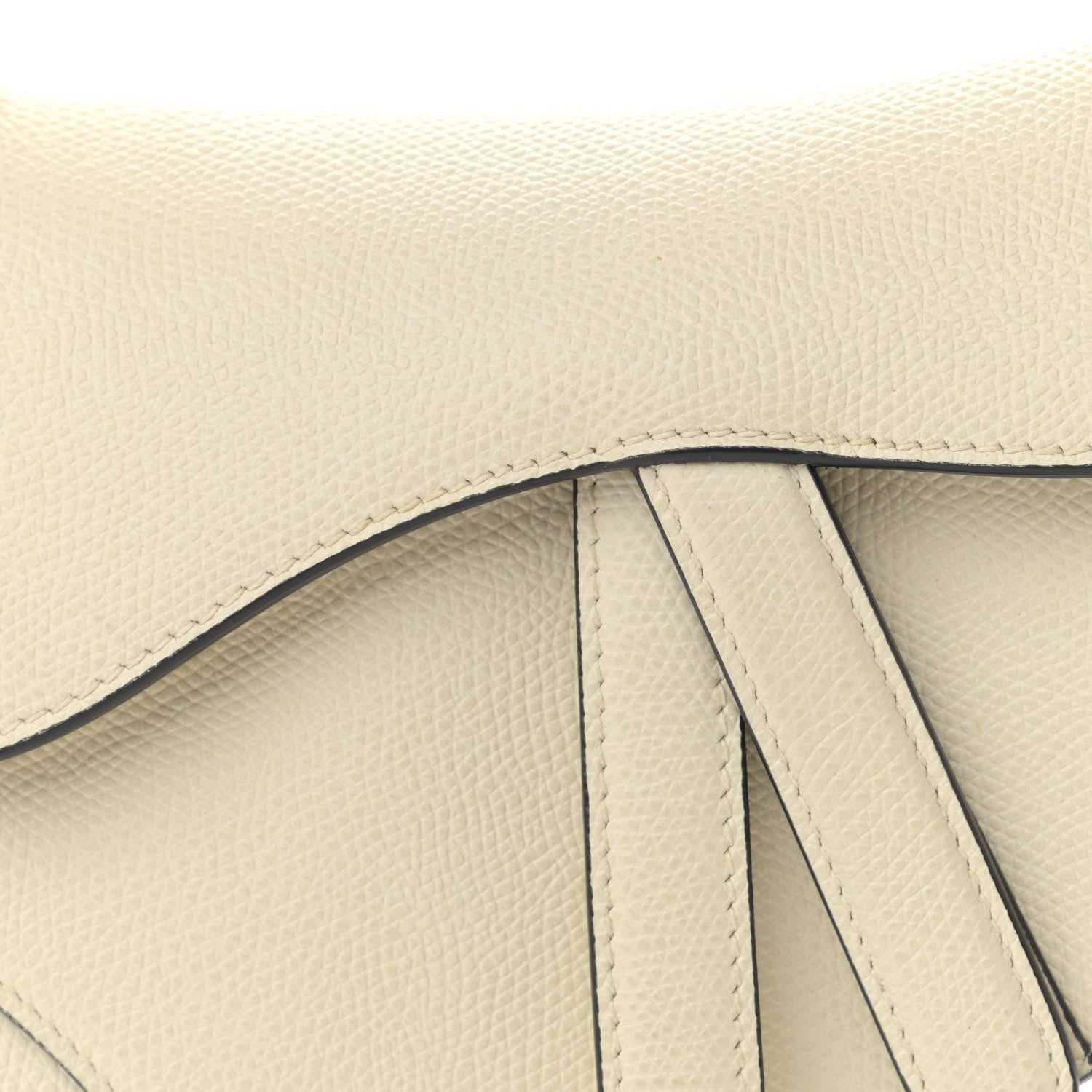 Christian Dior Grained Calfskin Mini Saddle Bag White 8 of 12