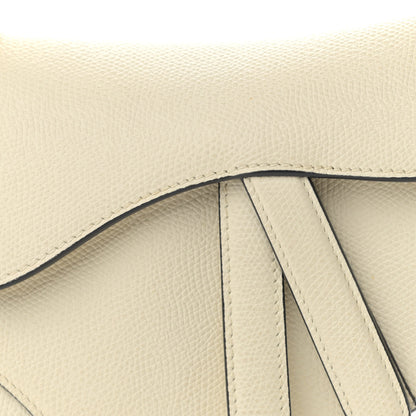 Christian Dior Grained Calfskin Mini Saddle Bag White 8 of 12
