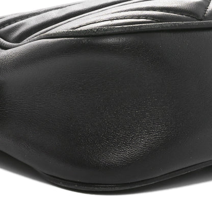 Gucci Calfskin Matelasse Small GG Marmont Chain Shoulder Bag Black 9 of 13