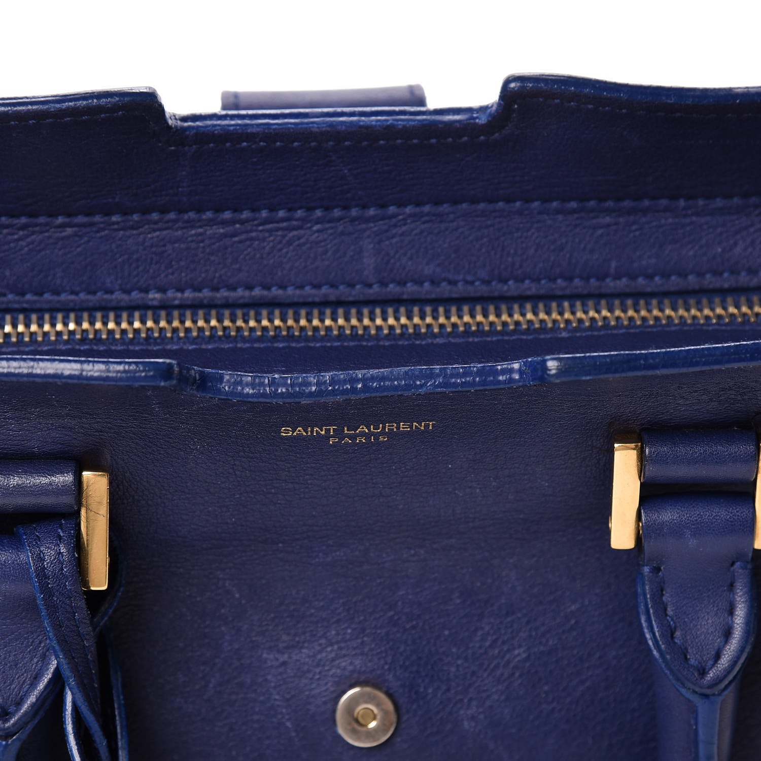 Saint Laurent Calfskin Small Classic Y Cabas Royal Blue 17 of 31