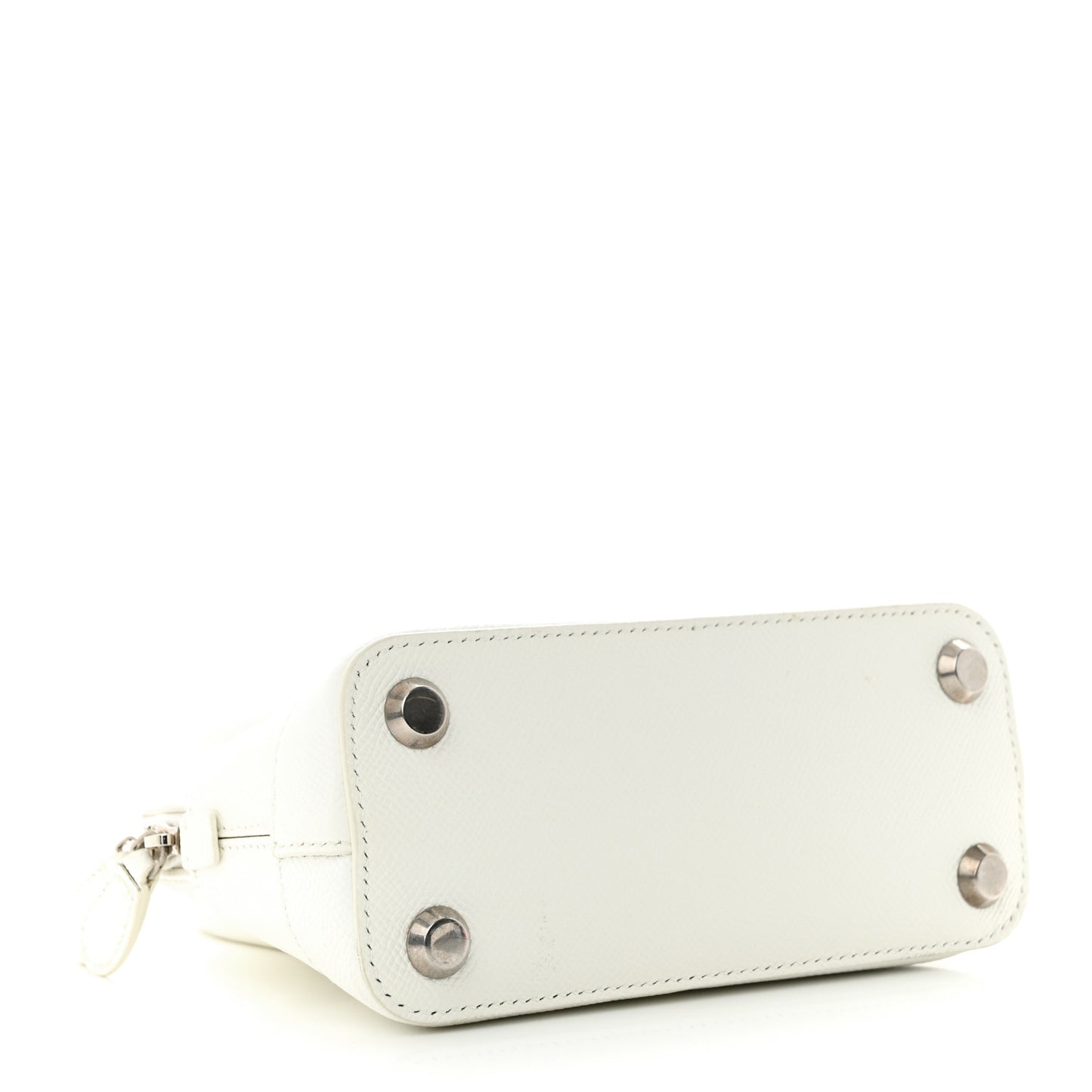 Grained Calfskin XXS Ville Top Handle Bag White Black