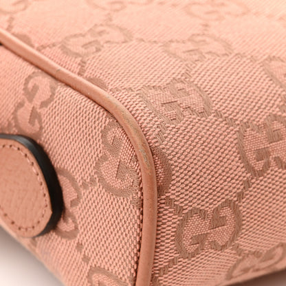 Gucci Monogram Textured Dollar Calfskin Mini Ophidia Shoulder Bag Cloche Rose Pink 10 of 12