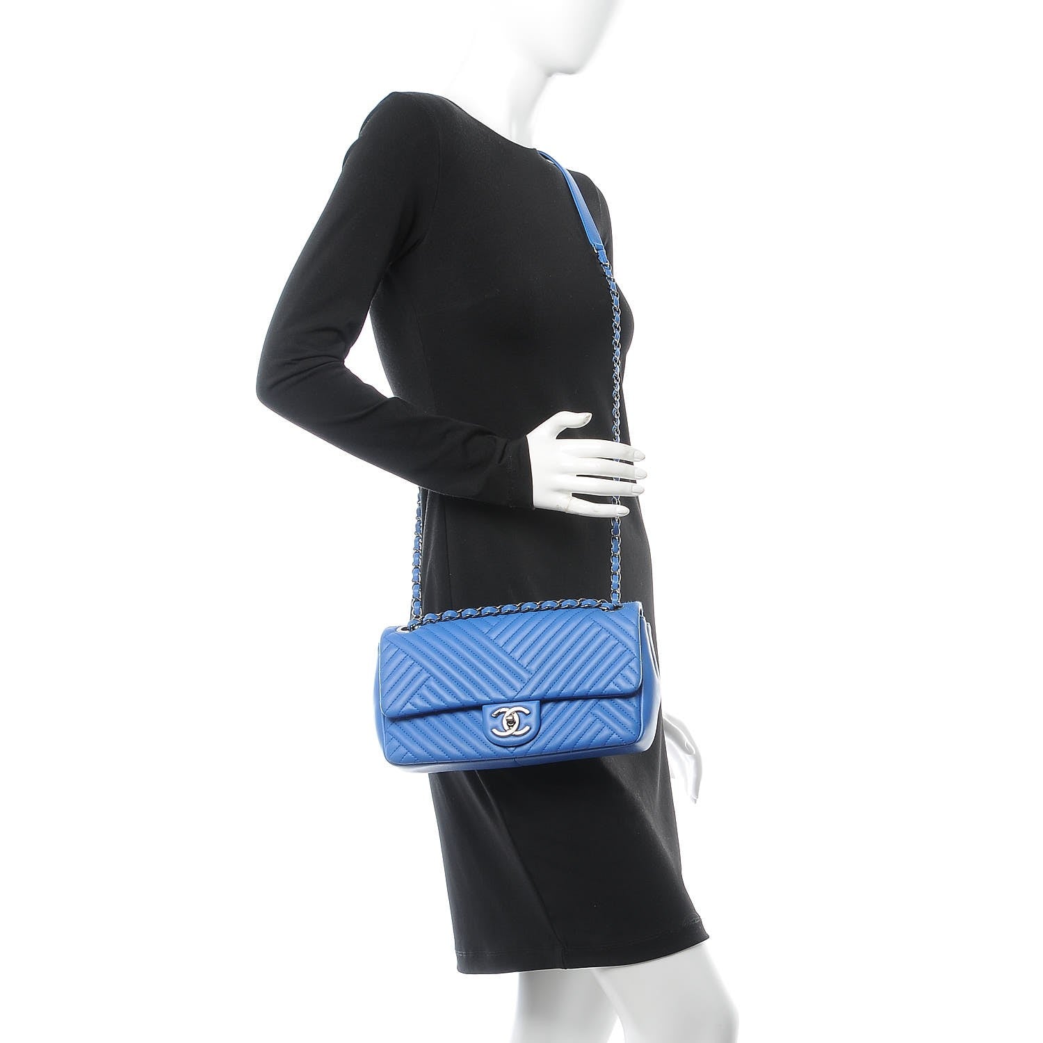 Chanel Lambskin Medium CC Crossing Flap Blue 2 of 8