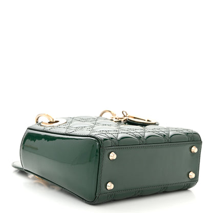 Christian Dior Patent Cannage Mini Lady Dior Pine Green 4 of 10