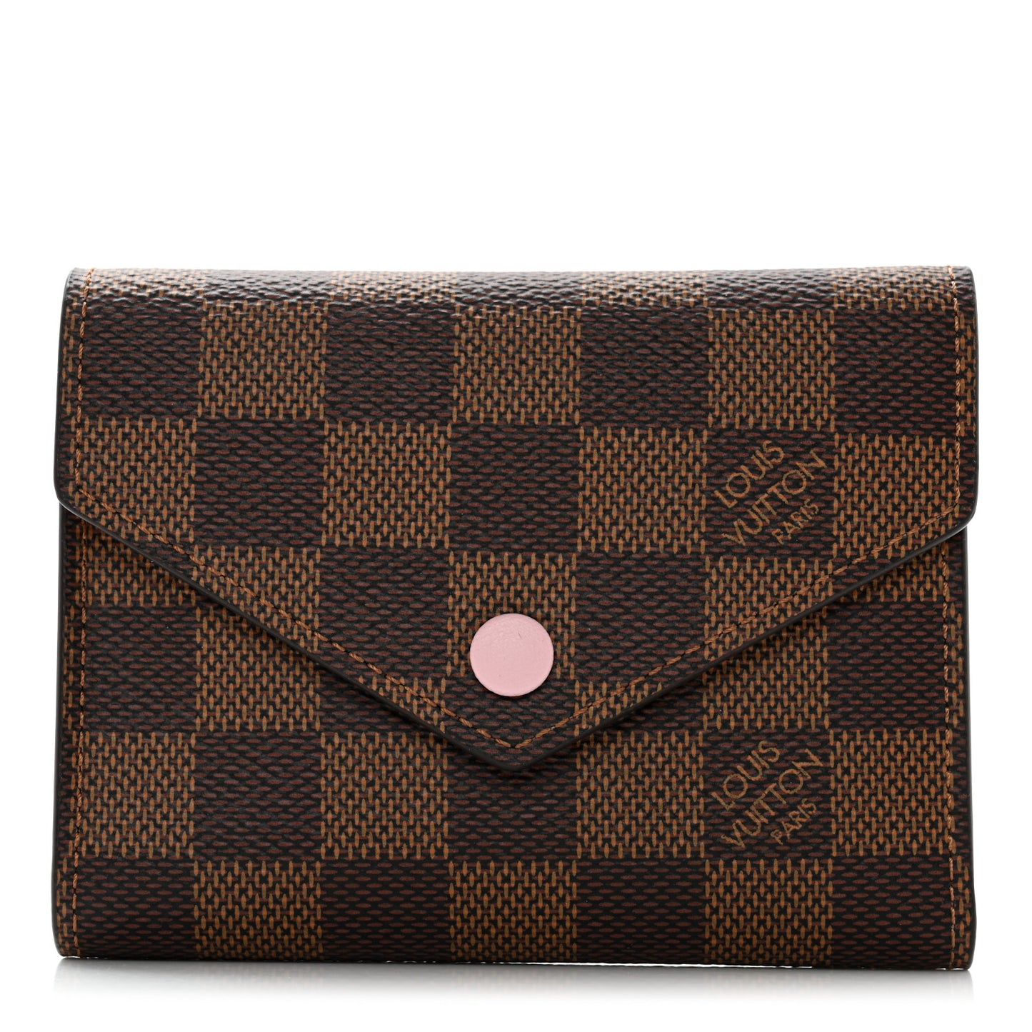Damier Ebene Victorine Wallet Rose Ballerine