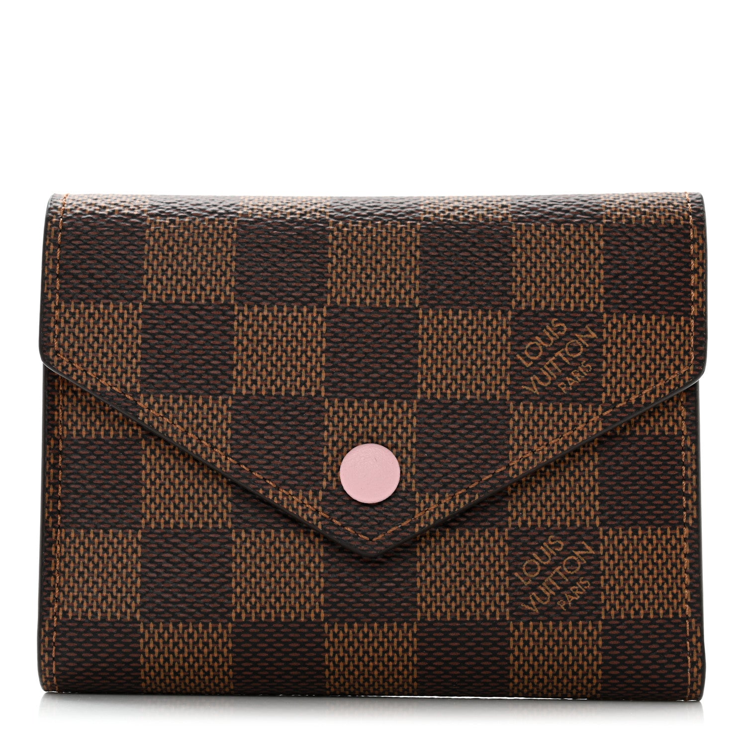 Louis Vuitton Damier Ebene Victorine Wallet Rose Ballerine 1 of 8