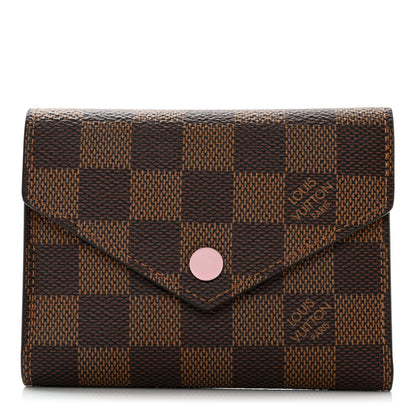Louis Vuitton Damier Ebene Victorine Wallet Rose Ballerine 1 of 8