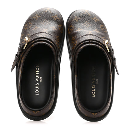 Louis Vuitton Monogram Womens LV To-Go Flat Comfort Clog 37.5 Cacao Brown 2 of 8