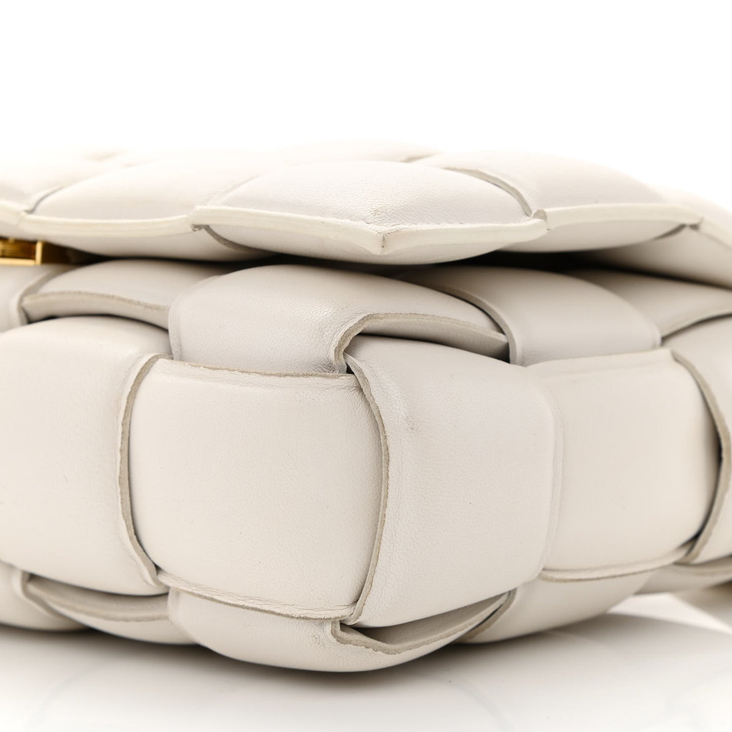 Nappa Maxi Intreccio Padded Cassette Crossbody Bag Chalk