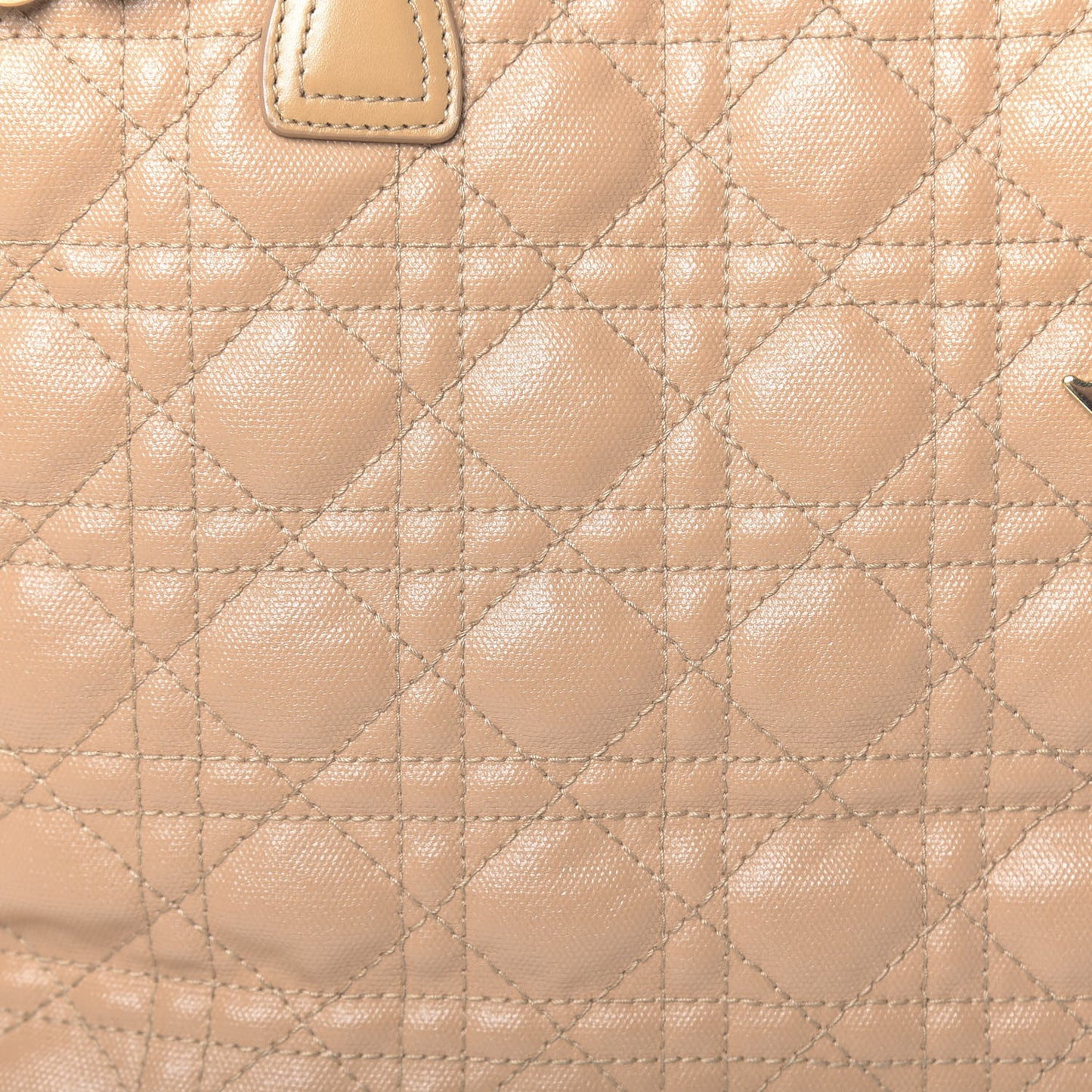 Coated Canvas Cannage Small Panarea Tote Beige