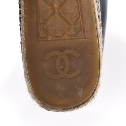 Chanel Lambskin CC Espadrilles 39 Navy Black 8 of 13