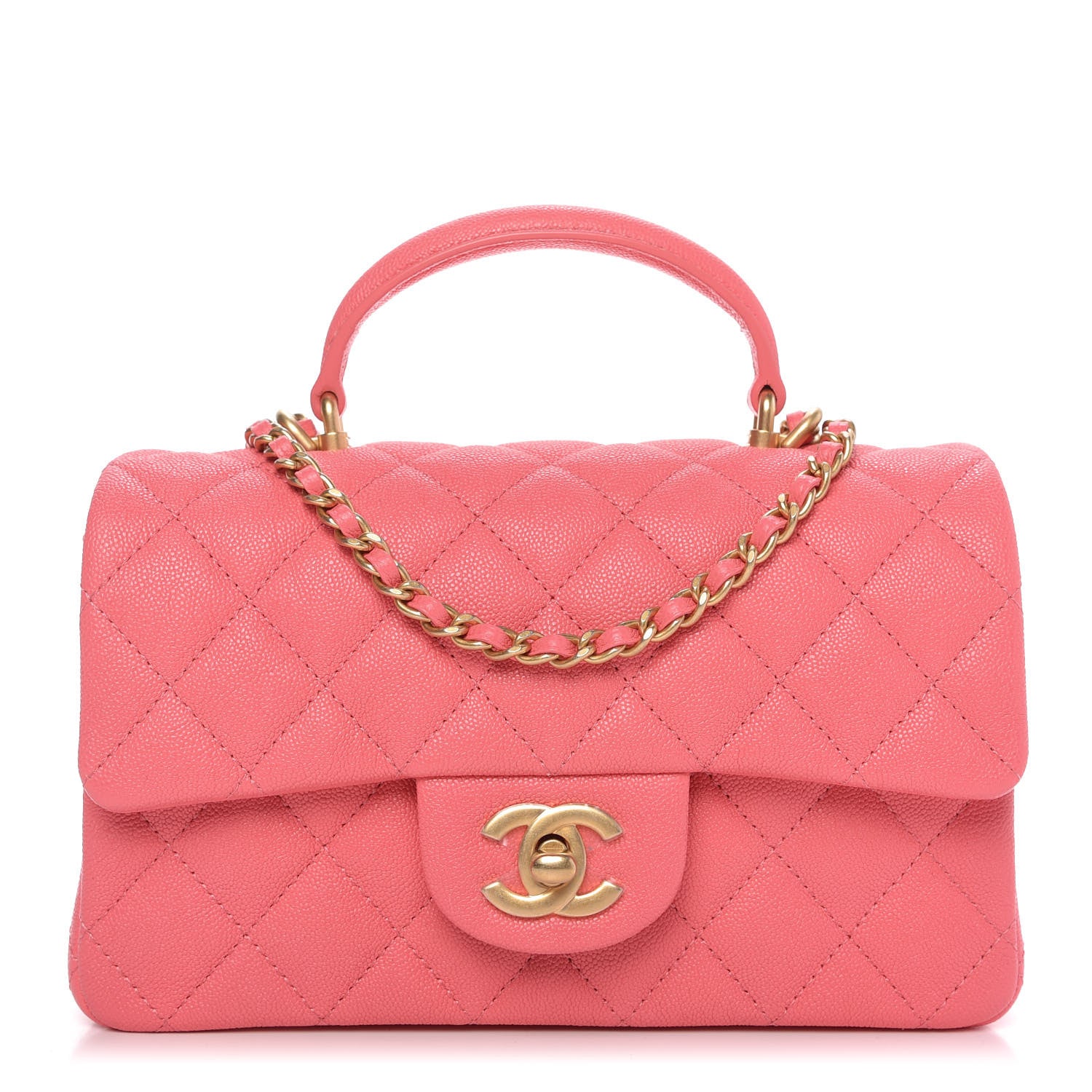 Chanel Caviar Quilted Mini Top Handle Rectangular Flap Pink 1 of 10