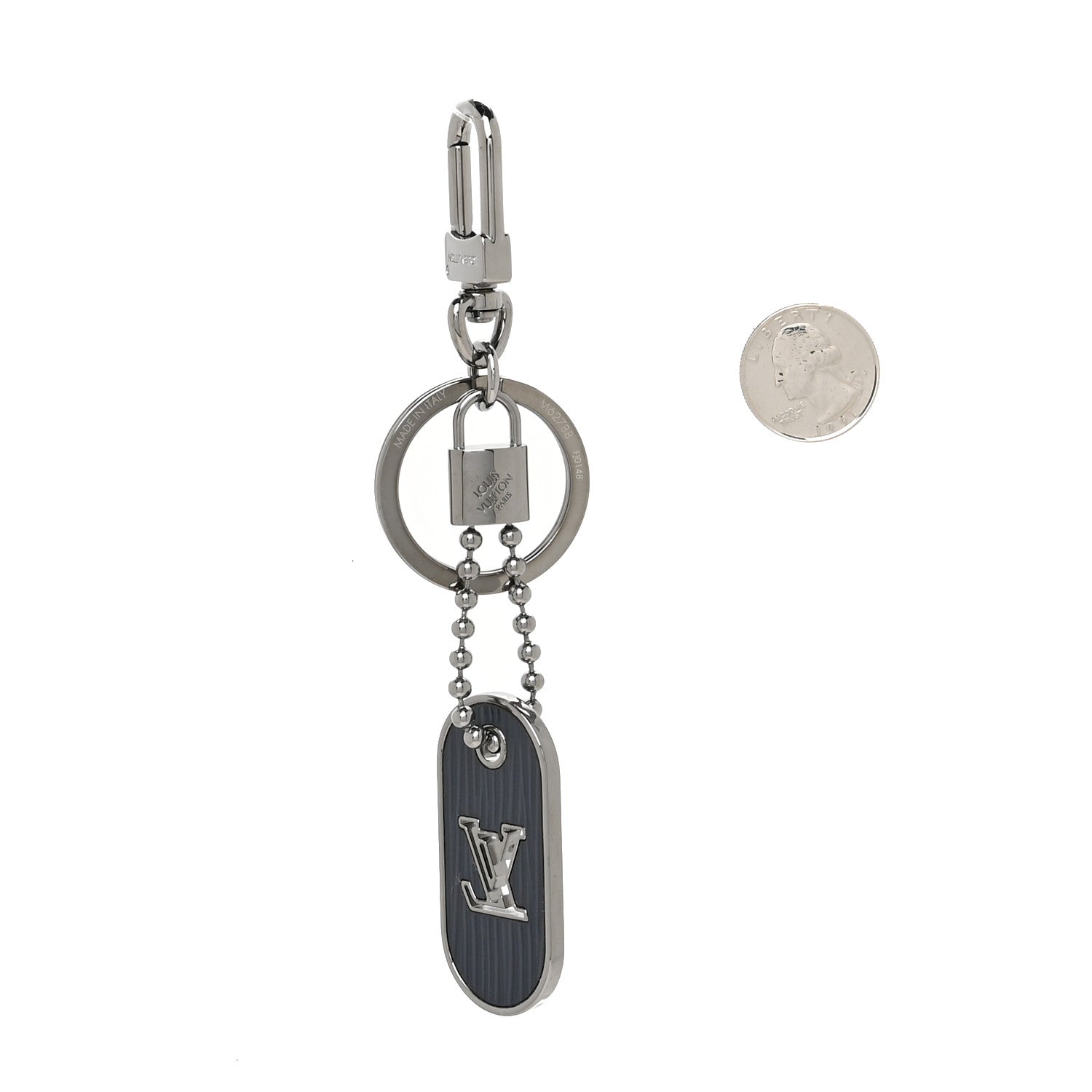 Louis Vuitton Epi Monogram ID Tab Bag Charm Key Holder Grey 2 of 5