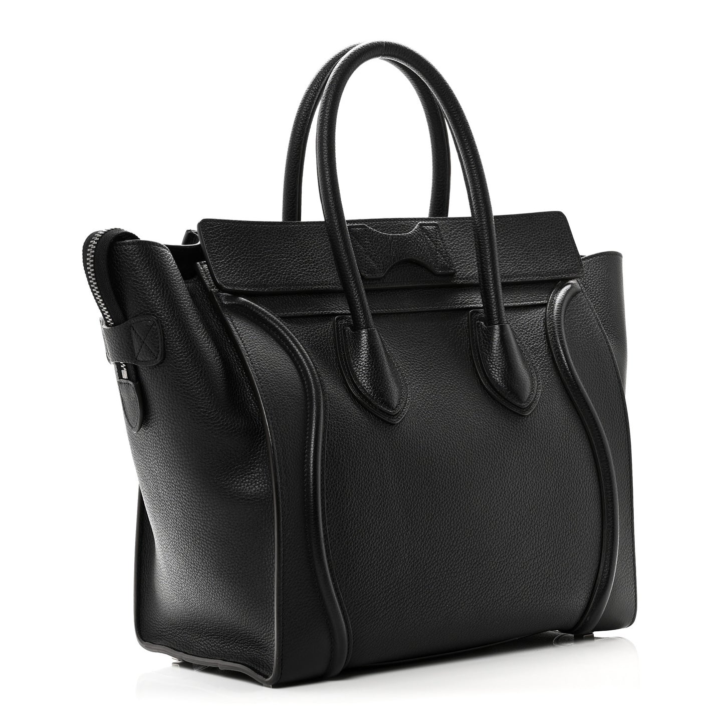 Drummed Calfskin Mini Luggage Black