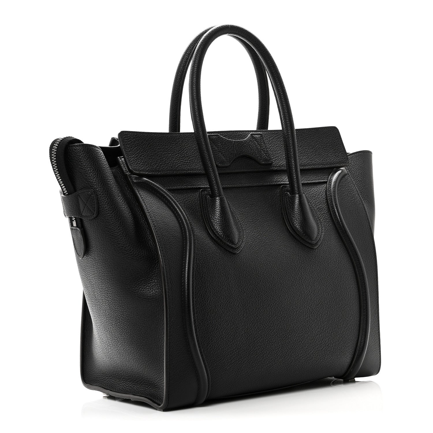 Celine Drummed Calfskin Mini Luggage Black 3 of 9