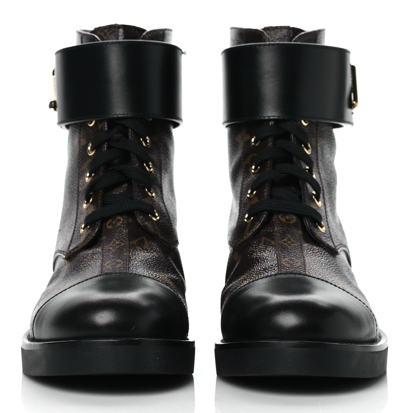 Calfskin Monogram Wonderland Flat Ranger Boots 39 Black