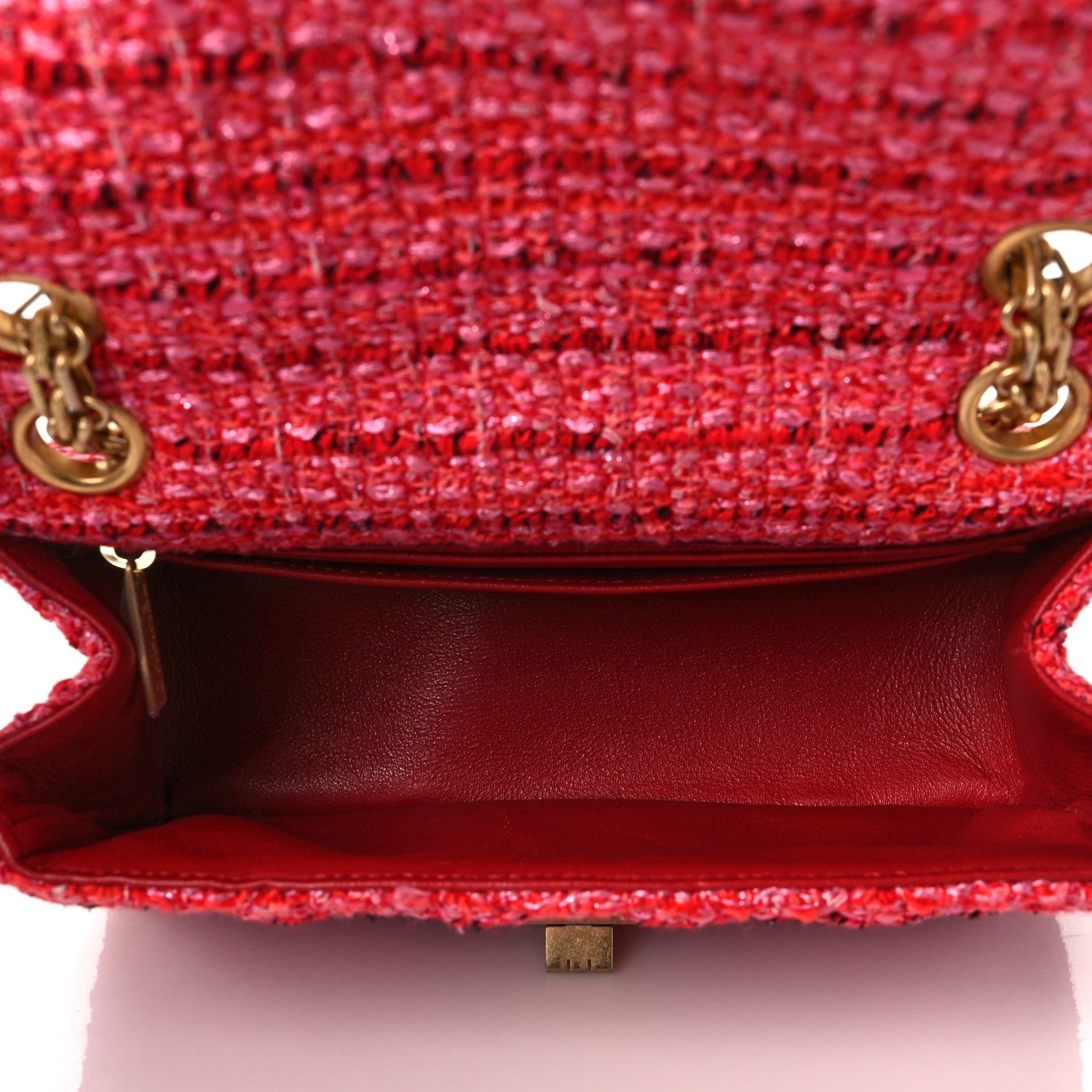 Chanel Tweed Quilted Mini 2.55 Reissue Flap Red Ecru Black 4 of 8