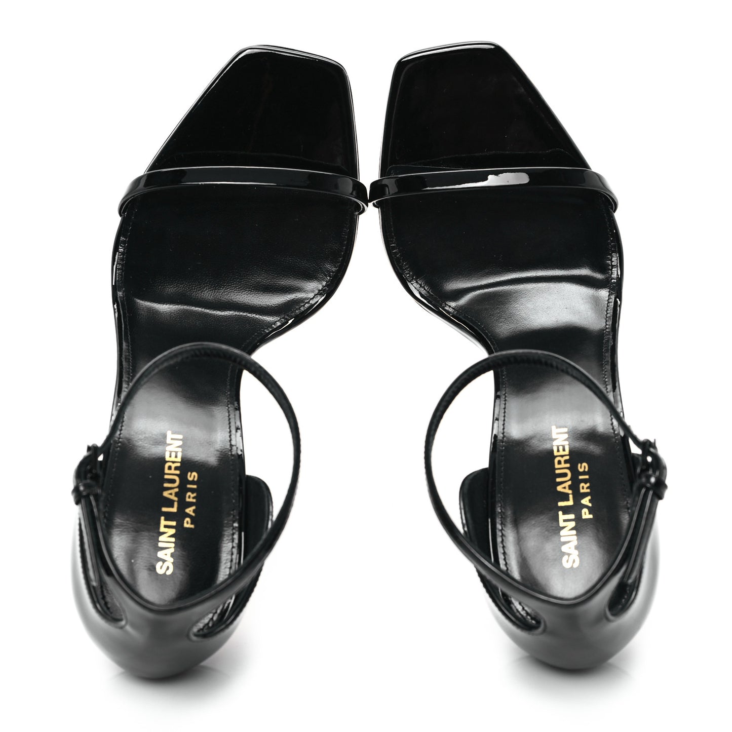 Patent Calfskin Opyum 110 Sandals 41 Black Gold