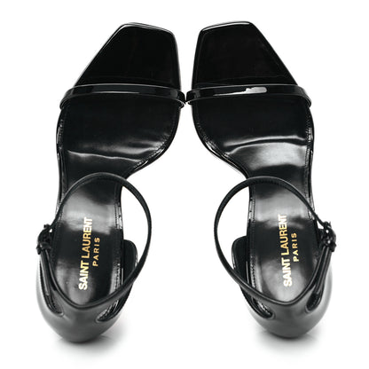 Saint Laurent Patent Calfskin Opyum 110 Sandals 41 Black Gold 2 of 12