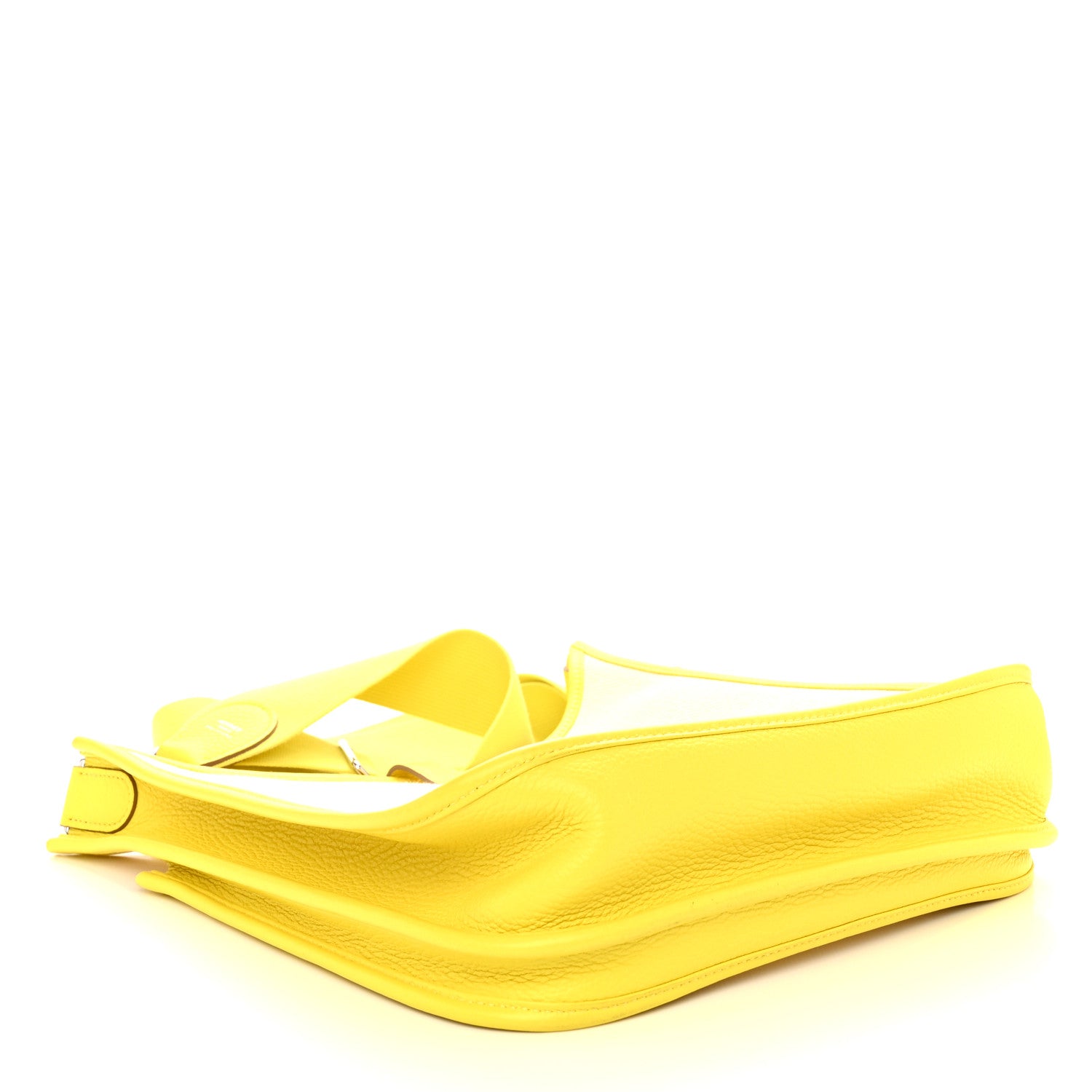 Hermes Toile H Taurillon Clemence Evelyne III PM Ecru Citron Lime 4 of 11