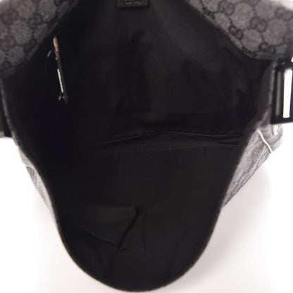 Gucci Denim Monogram Hysteria Double Buckle Flap Messenger Bag 5 of 10