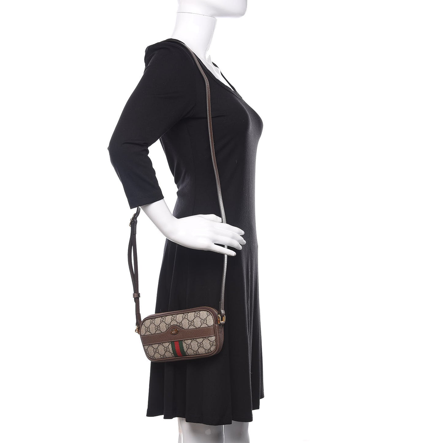 GG Supreme Monogram Web Mini Ophidia GG Bag Brown