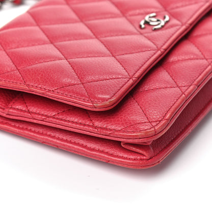 Chanel Caviar Quilted Wallet on Chain WOC Red 14 of 16