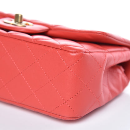 Chanel Lambskin Quilted Mini Rectangular Flap Red 8 of 9
