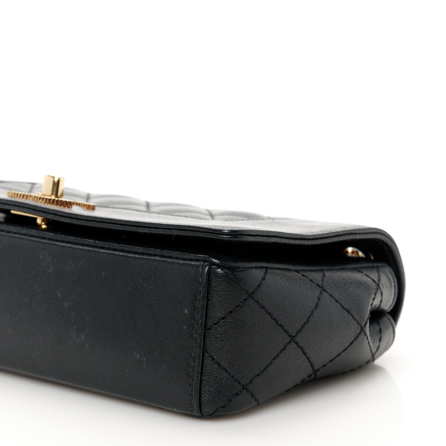 Sheepskin Quilted Medium Vintage Mademoiselle Flap Black