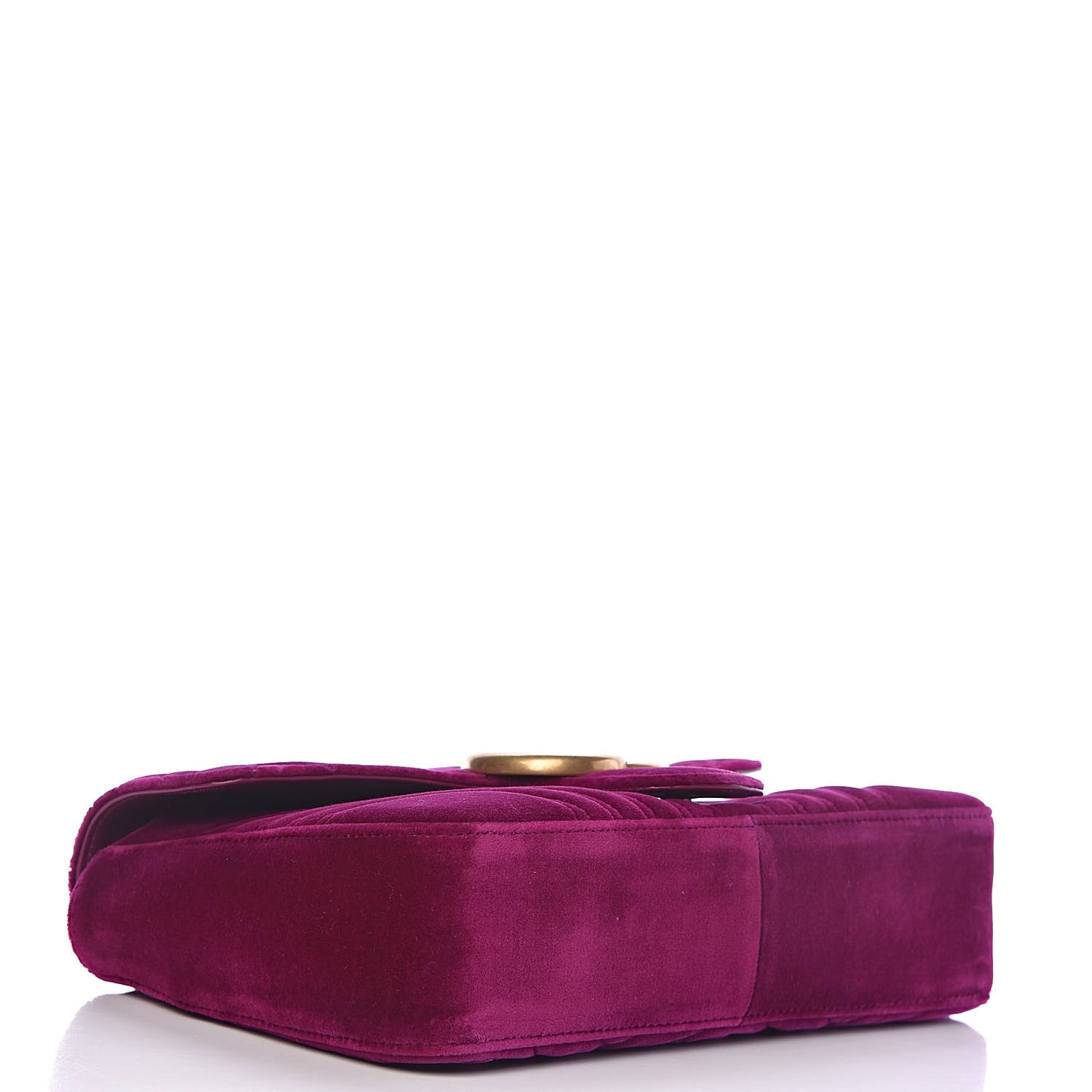 Velvet Matelasse Medium GG Marmont Shoulder Bag Fuchsia Violet Cyclamen