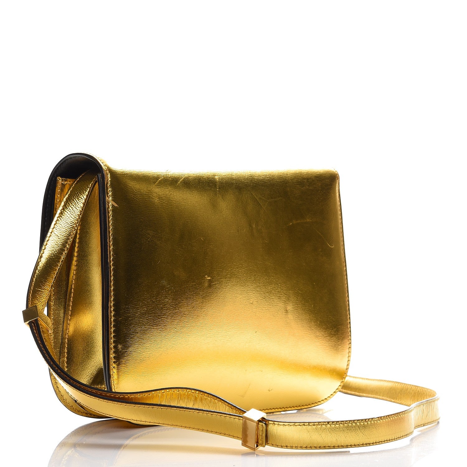 Celine Metallic Box Calfskin Medium Classic Box Flap Bag Gold 3 of 12