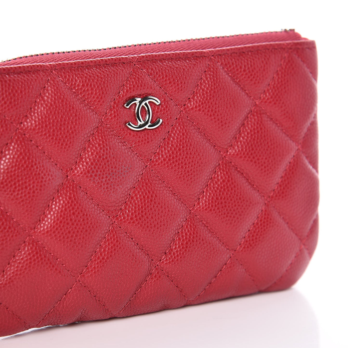 Caviar Quilted Small Cosmetic Case Pink