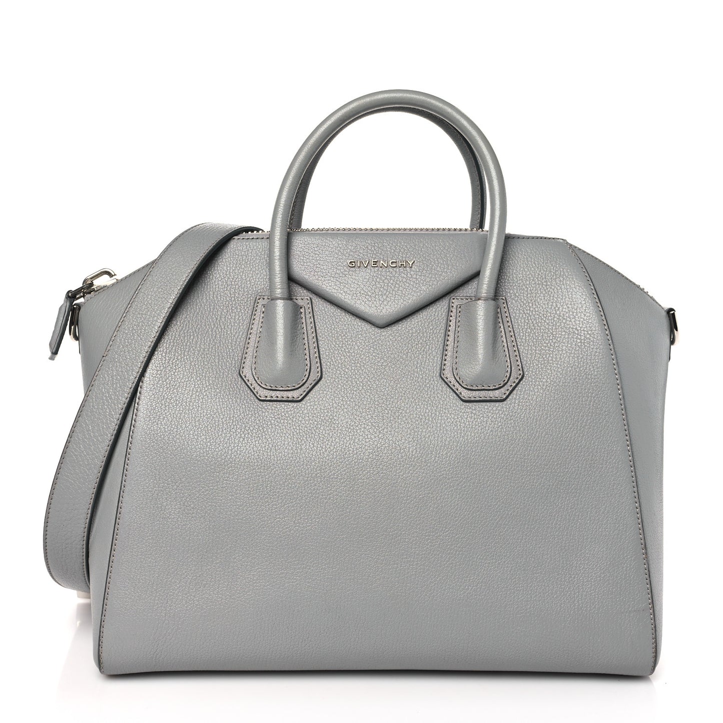 Sugar Goatskin Medium Antigona Pearl Grey