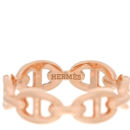 Hermes 18K Rose Gold PM Chaine d'Ancre Enchainee Ring 55 7.25 4 of 7