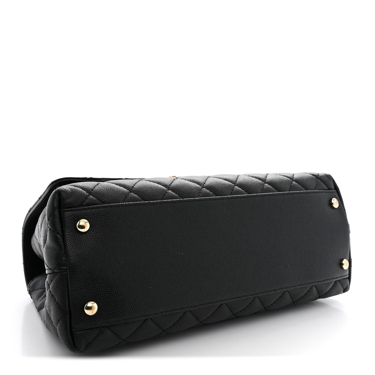 Caviar Quilted Small Coco Handle Flap Black