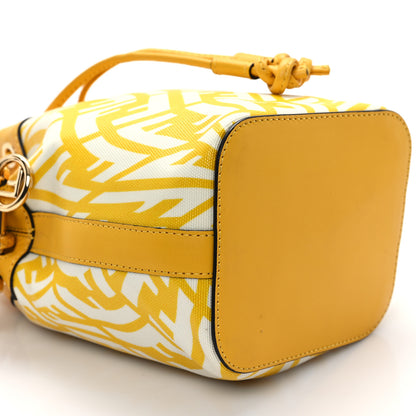 Fendi X SARAH COLEMAN Glazed Canvas Vitello King F is Fendi FF Vertigo Mini Mon Tresor Bucket Bag Mimosa White 9 of 10